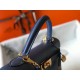 Hermes Kelly 25cm Sellier Bag in Blue Agate Epsom Calfskin GHW