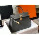 Hermes Kelly 25cm Sellier Bag in Ardoise Epsom Calfskin GHW