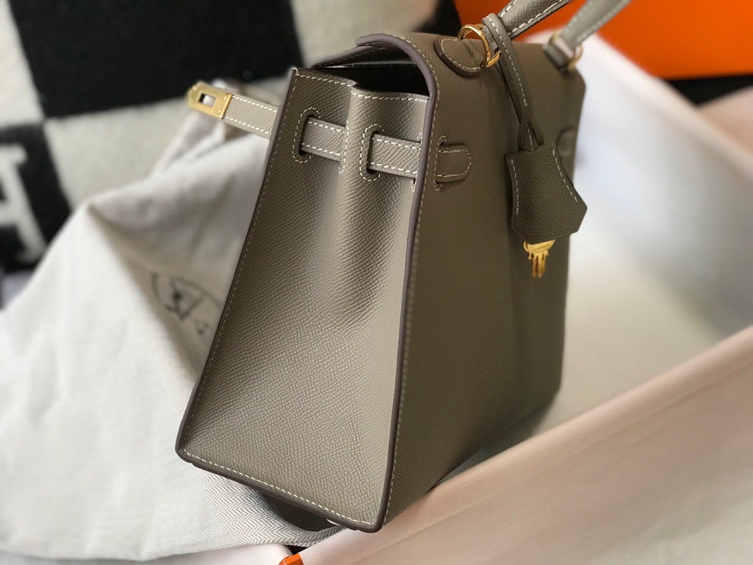 Hermes Kelly 25cm Sellier Bag in Gris Asphalt Epsom Calfskin GHW