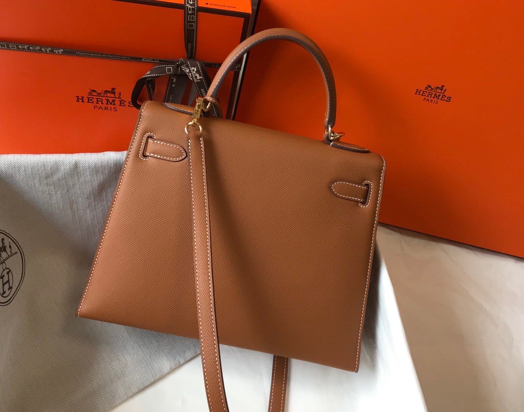 Hermes Kelly 25cm Sellier Bag in Gold Epsom Calfskin GHW