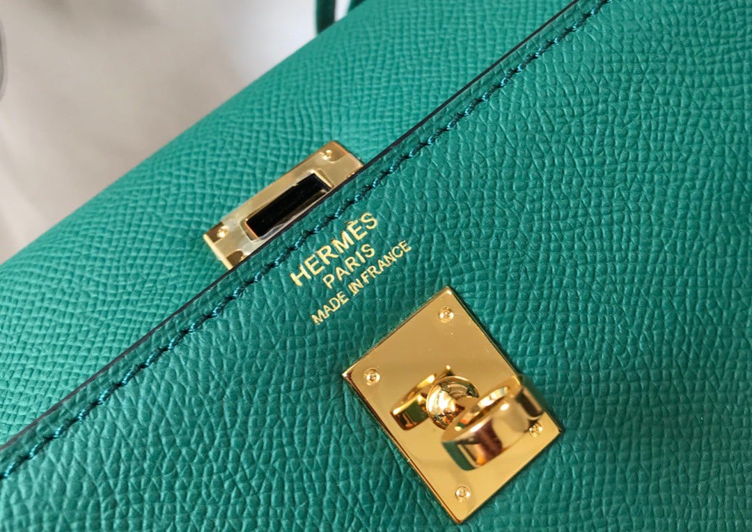 Hermes Kelly 25cm Sellier Bag in Malachite Epsom Calfskin GHW