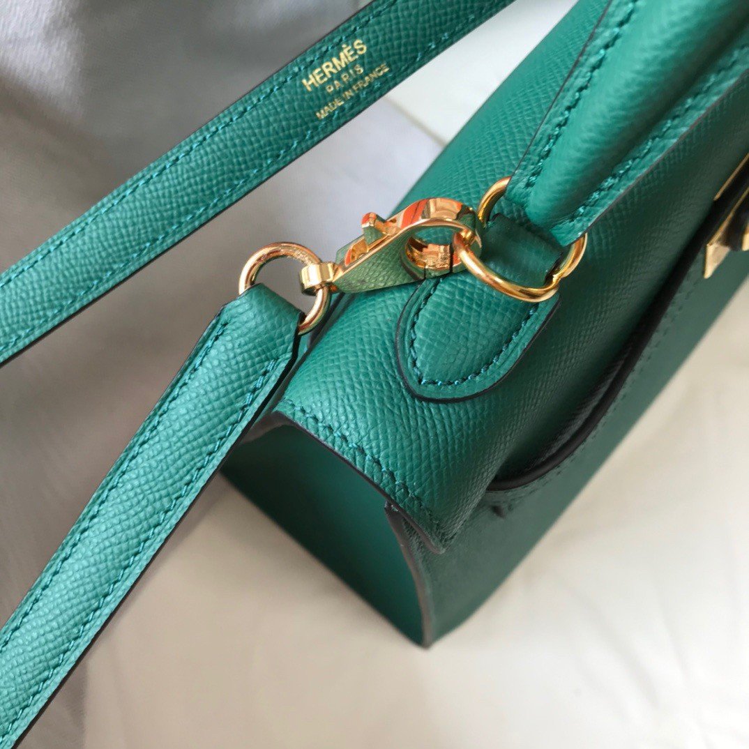 Hermes Kelly 25cm Sellier Bag in Malachite Epsom Calfskin GHW