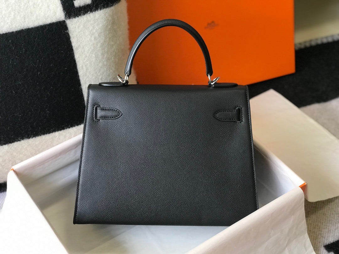 Hermes Kelly 25cm Sellier Bag in Black Epsom Calfskin PHW