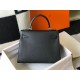 Hermes Kelly 25cm Sellier Bag in Black Epsom Calfskin PHW