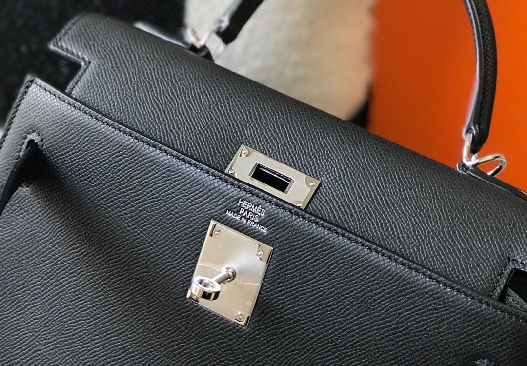 Hermes Kelly 25cm Sellier Bag in Black Epsom Calfskin PHW