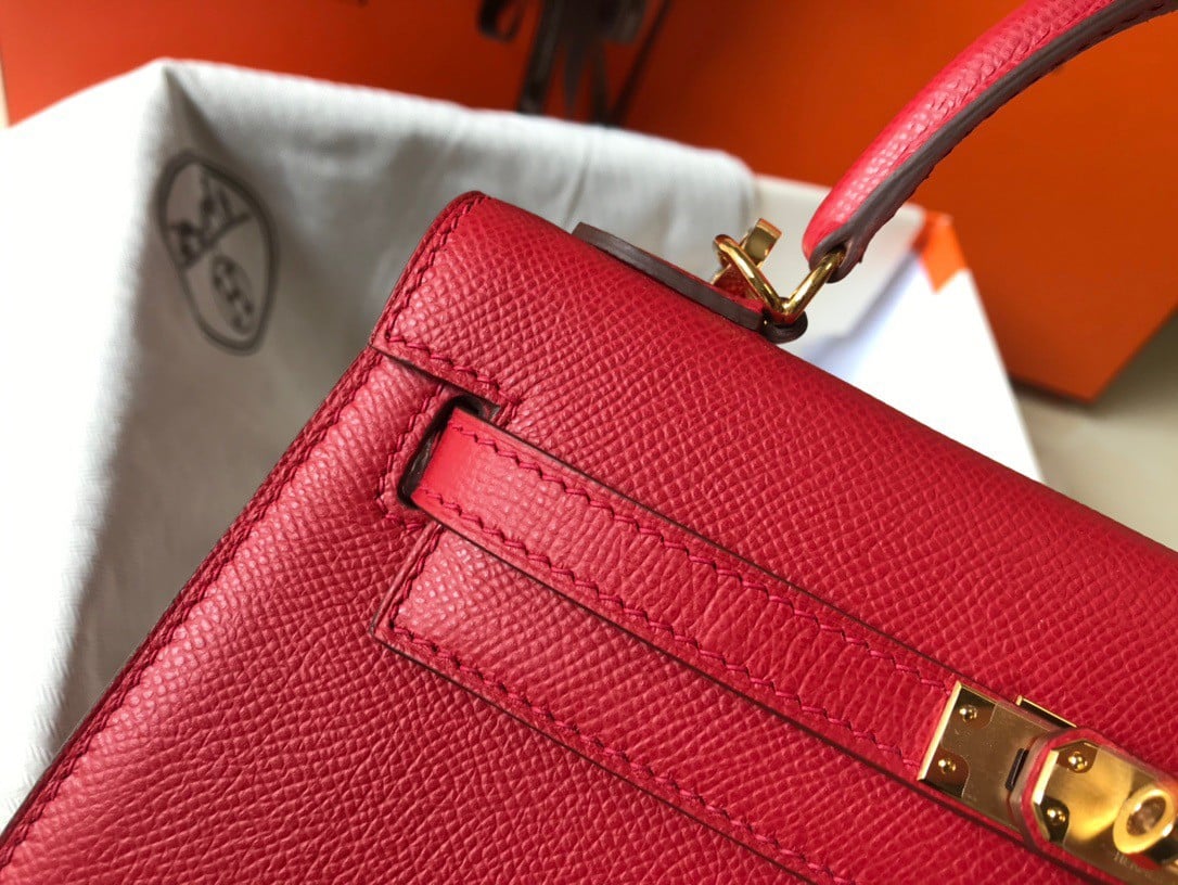 Hermes Kelly 25cm Sellier Bag in Red Epsom Calfskin GHW