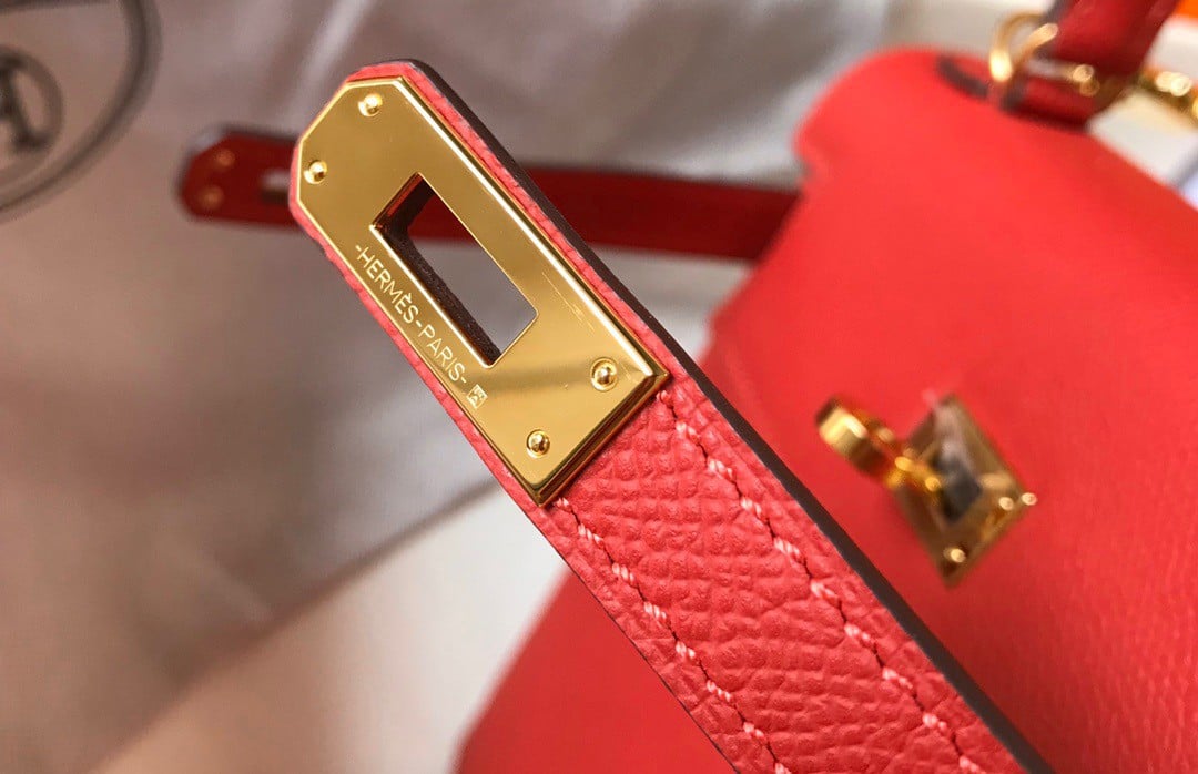 Hermes Kelly 25cm Sellier Bag in Red Epsom Calfskin GHW