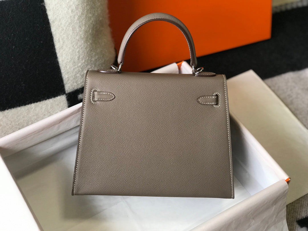 Hermes Kelly 25cm Sellier Bag in Taupe Epsom Calfskin PHW