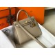 Hermes Kelly 25cm Sellier Bag in Gris Tourterelle Epsom Calfskin GHW