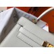 Hermes Kelly 25cm Sellier Bag in Craie Epsom Calfskin GHW