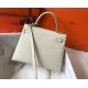 Hermes Kelly 25cm Sellier Bag in Craie Epsom Calfskin GHW