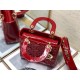 Dior Small Lady Dior My ABCDior Bag In Red Patent Calfskin