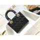 Dior Small Lady Dior Bag In Black Patent Cannage Calfskin