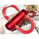 Dior Small Lady Dior Bag In Red Patent Cannage Calfskin