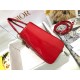 Dior Small Lady Dior Bag In Red Patent Cannage Calfskin