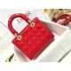 Dior Small Lady Dior Bag In Red Patent Cannage Calfskin