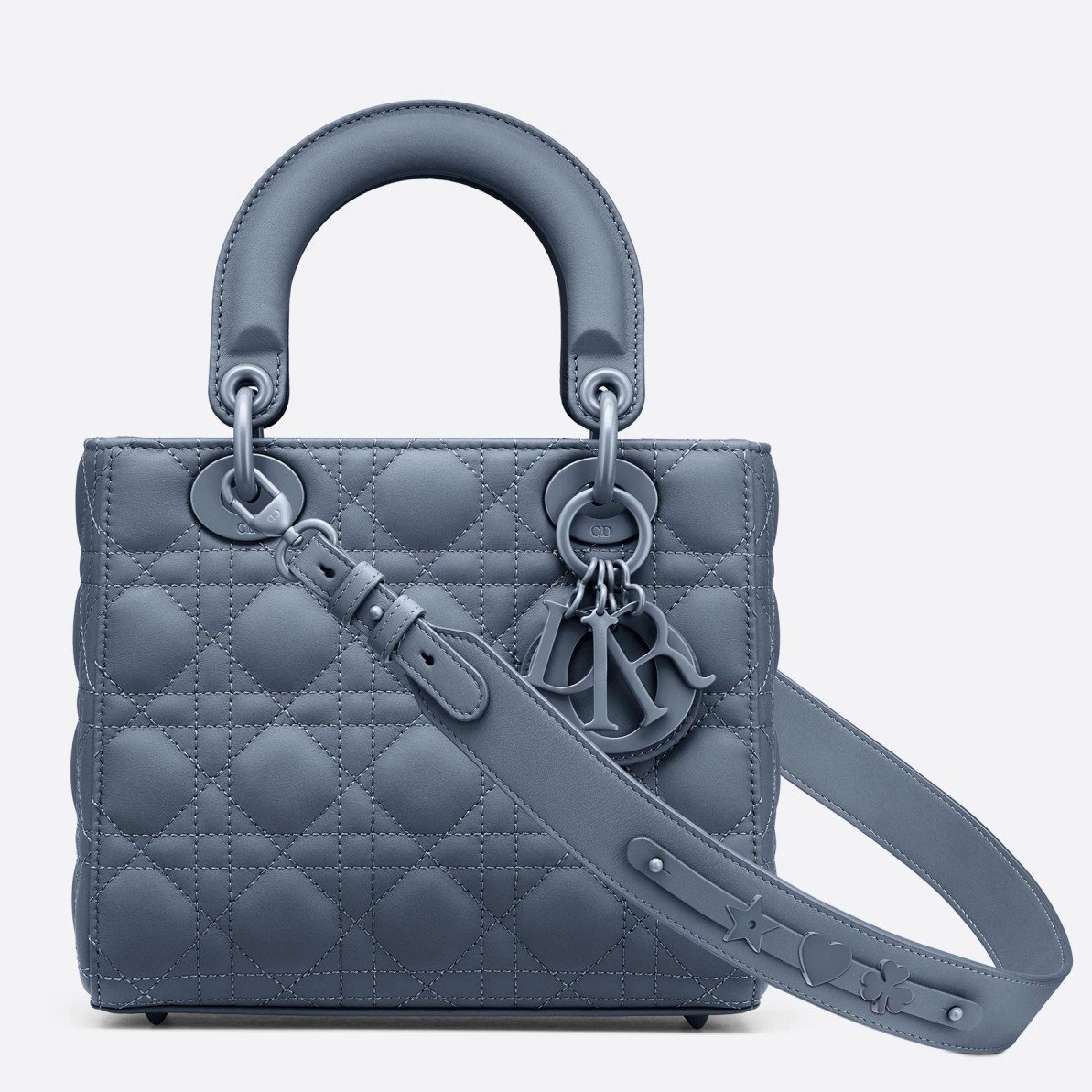 Dior Small Lady Dior My ABCDior Bag In Blue Ultramatte Calfskin