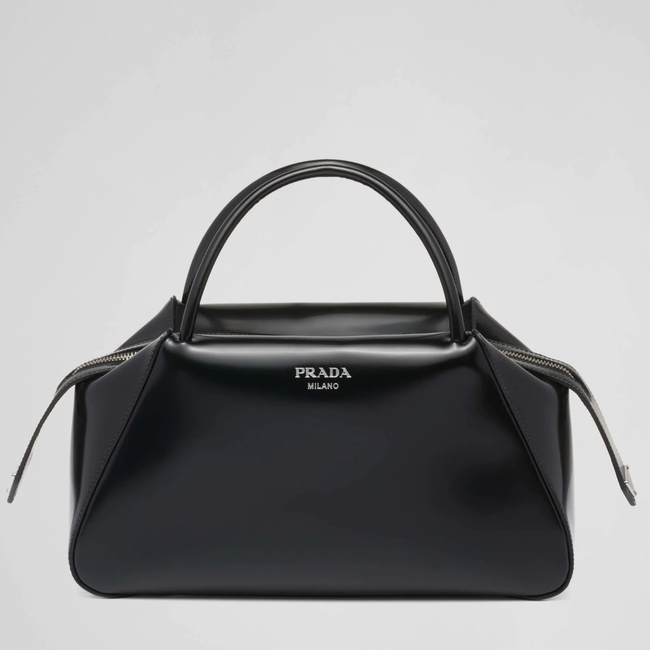 Prada Supernova Medium Bag In Black Brushed Leather