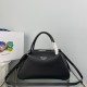 Prada Supernova Medium Top Handle Bag In Black Leather