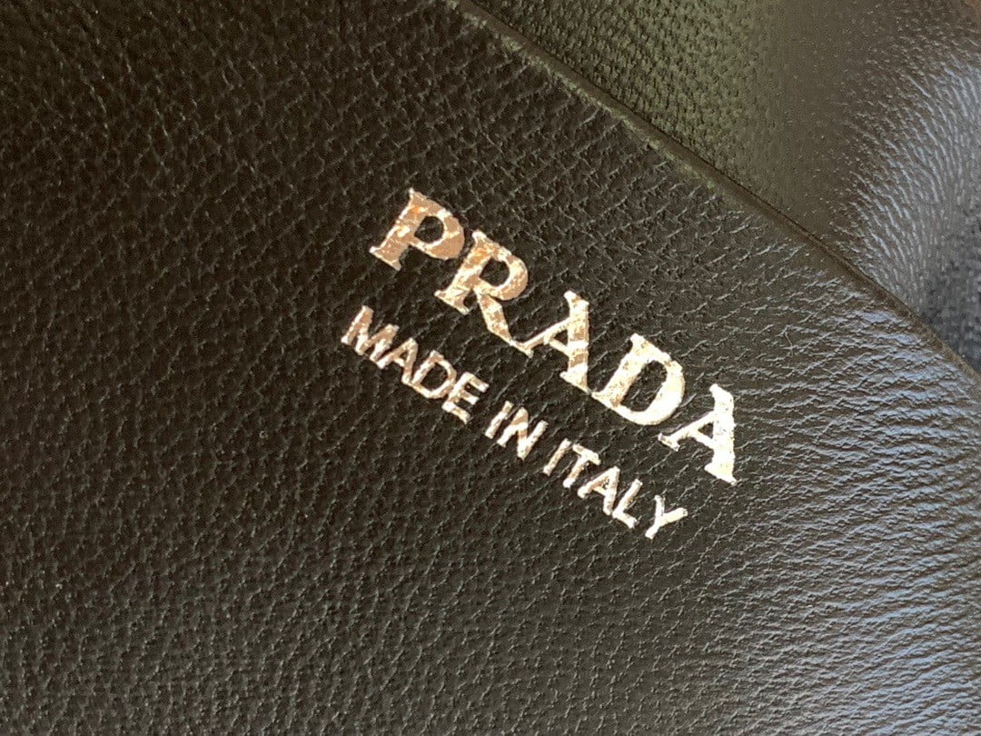 Prada Supernova Small Top Handle Bag In Black Brushed Leather