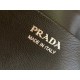 Prada Supernova Small Top Handle Bag In Black Brushed Leather