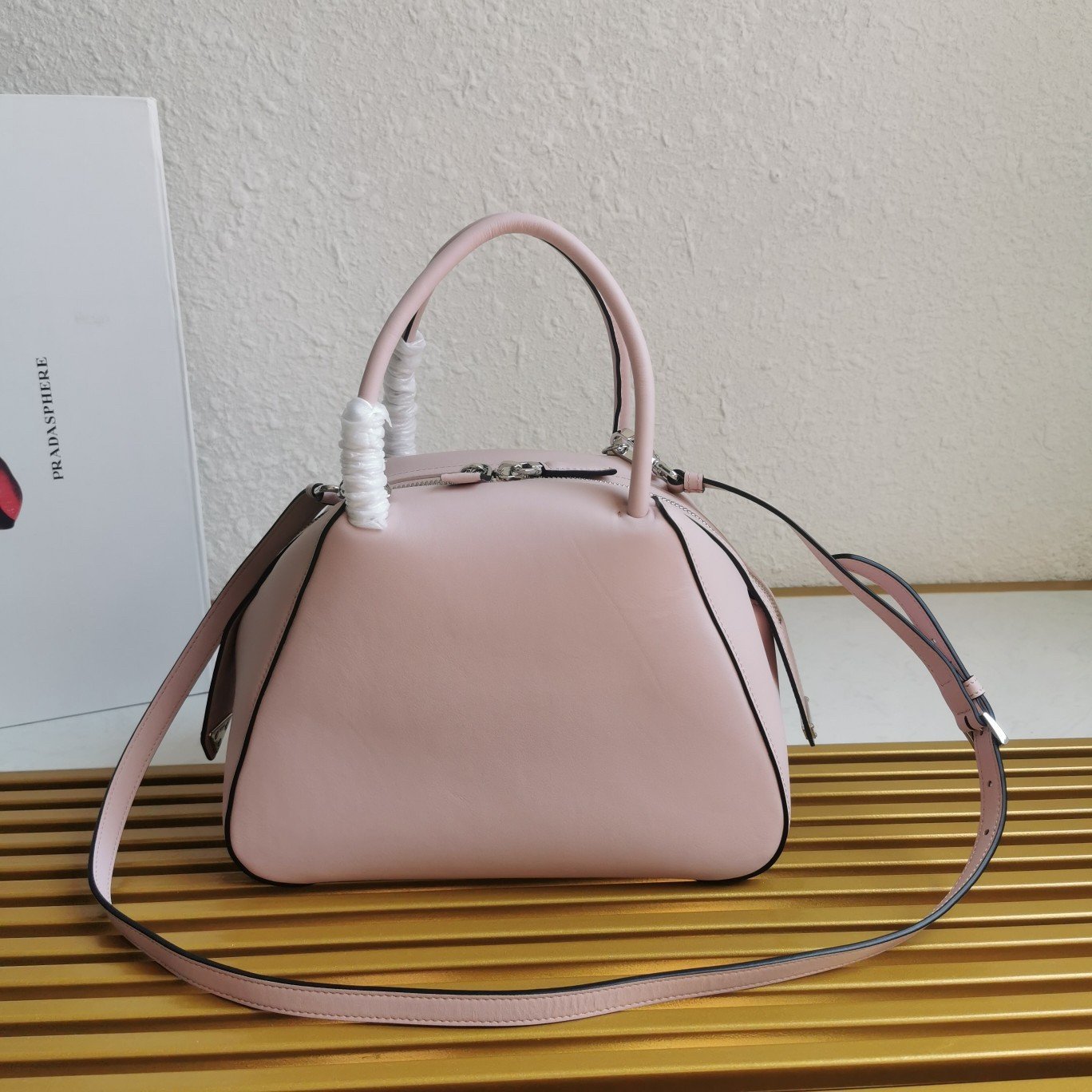 Prada Supernova Small Top Handle Bag In Pink Leather