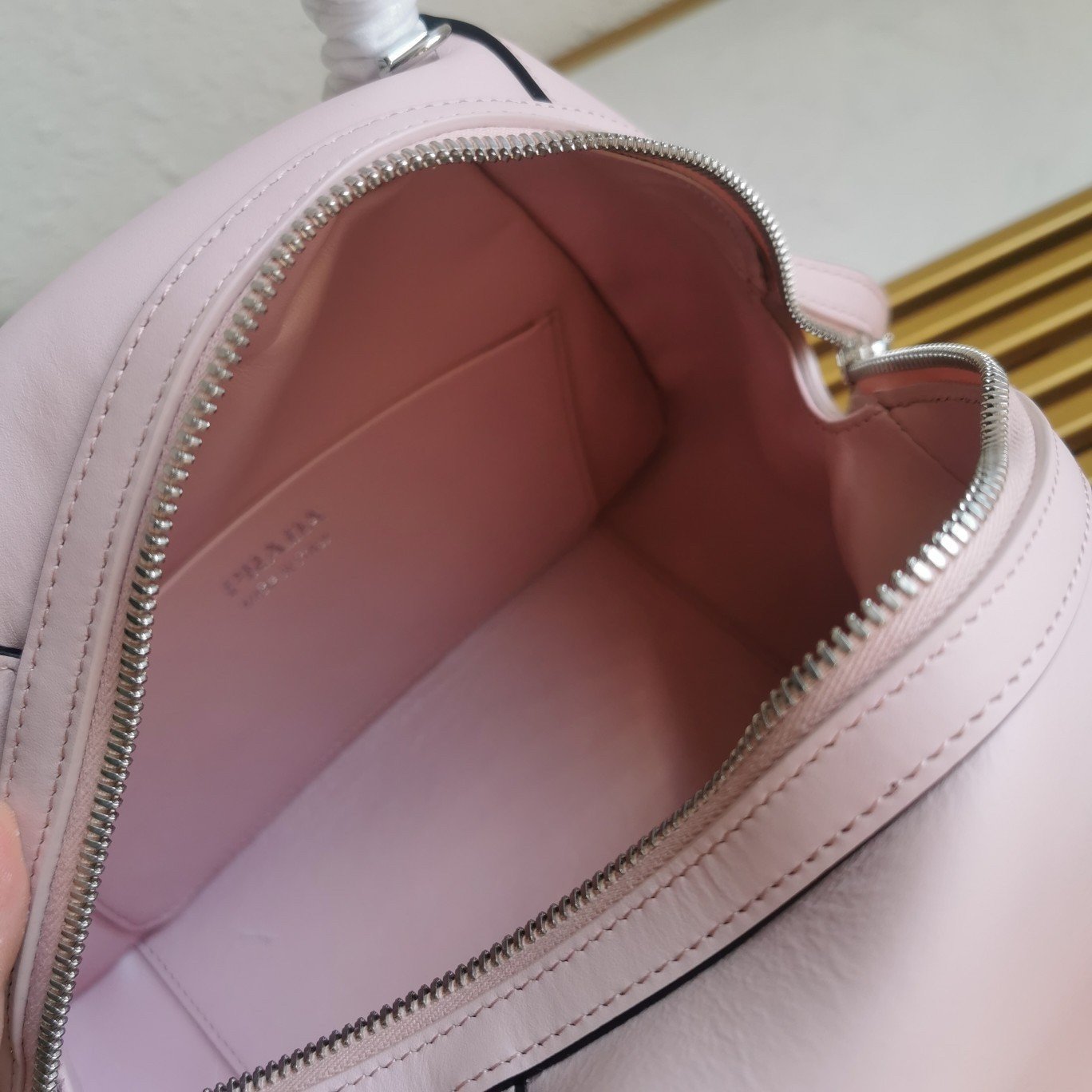 Prada Supernova Small Top Handle Bag In Pink Leather