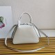 Prada Supernova Small Top Handle Bag In White Leather