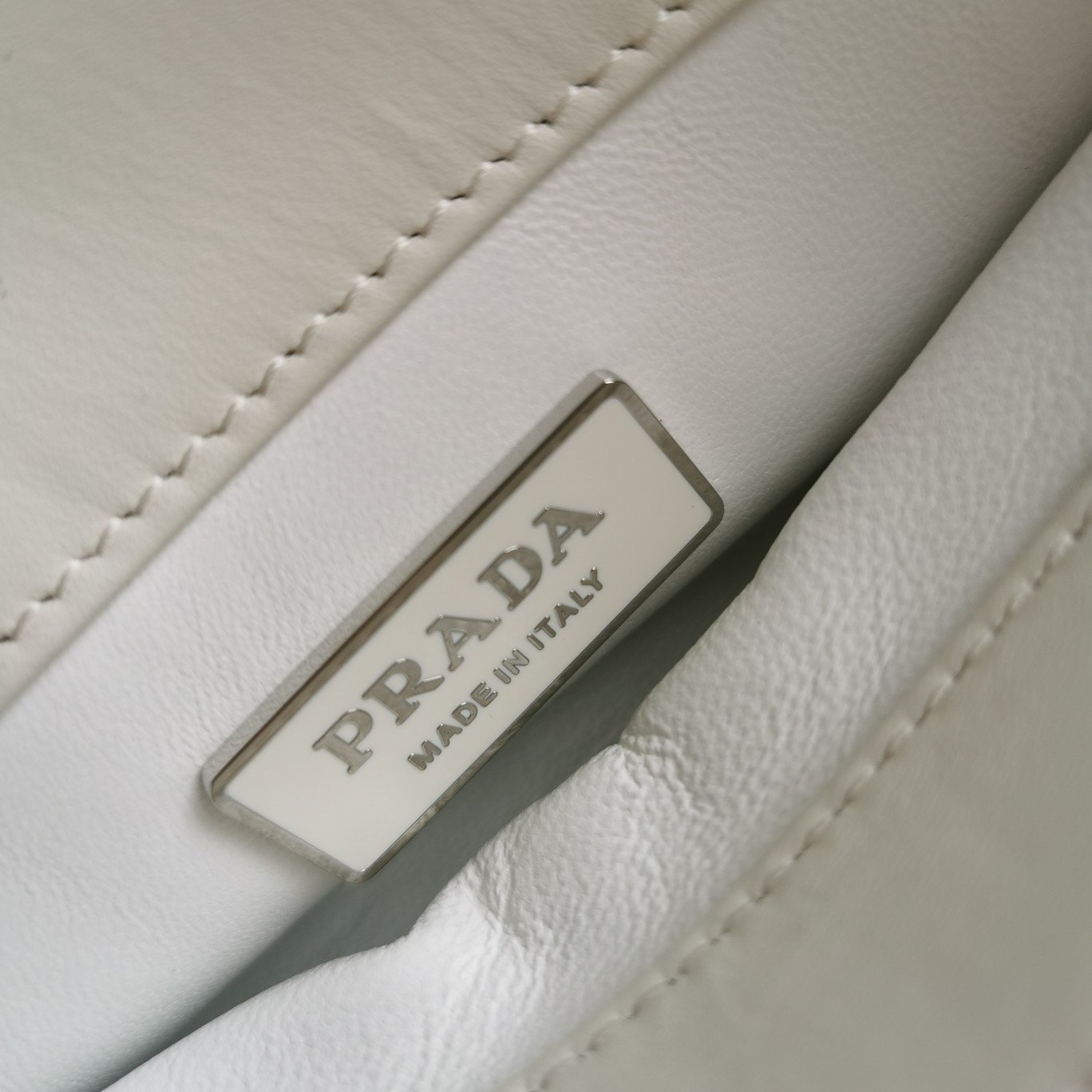 Prada Supernova Small Shoulder Bag In White Calfskin