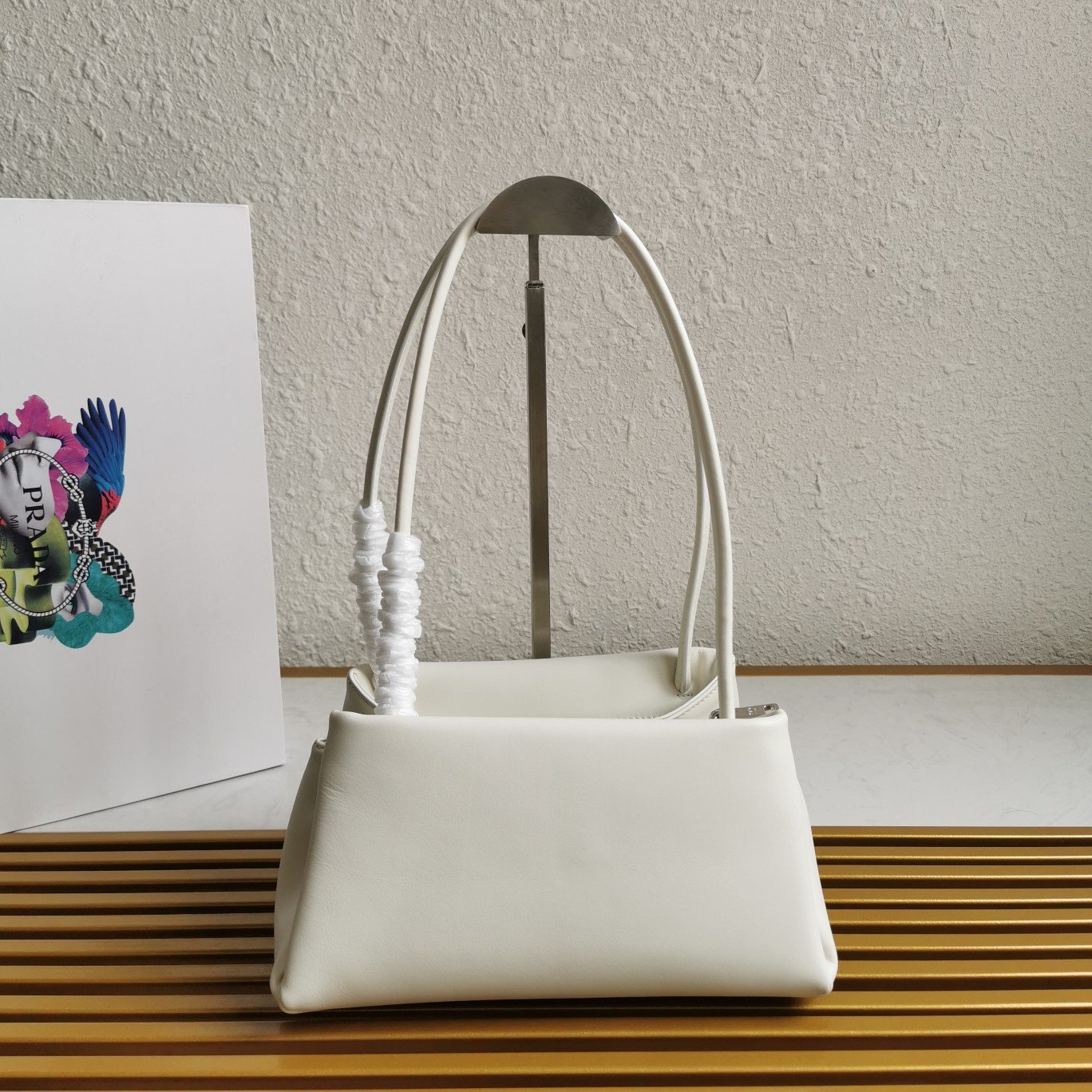 Prada Supernova Small Shoulder Bag In White Calfskin