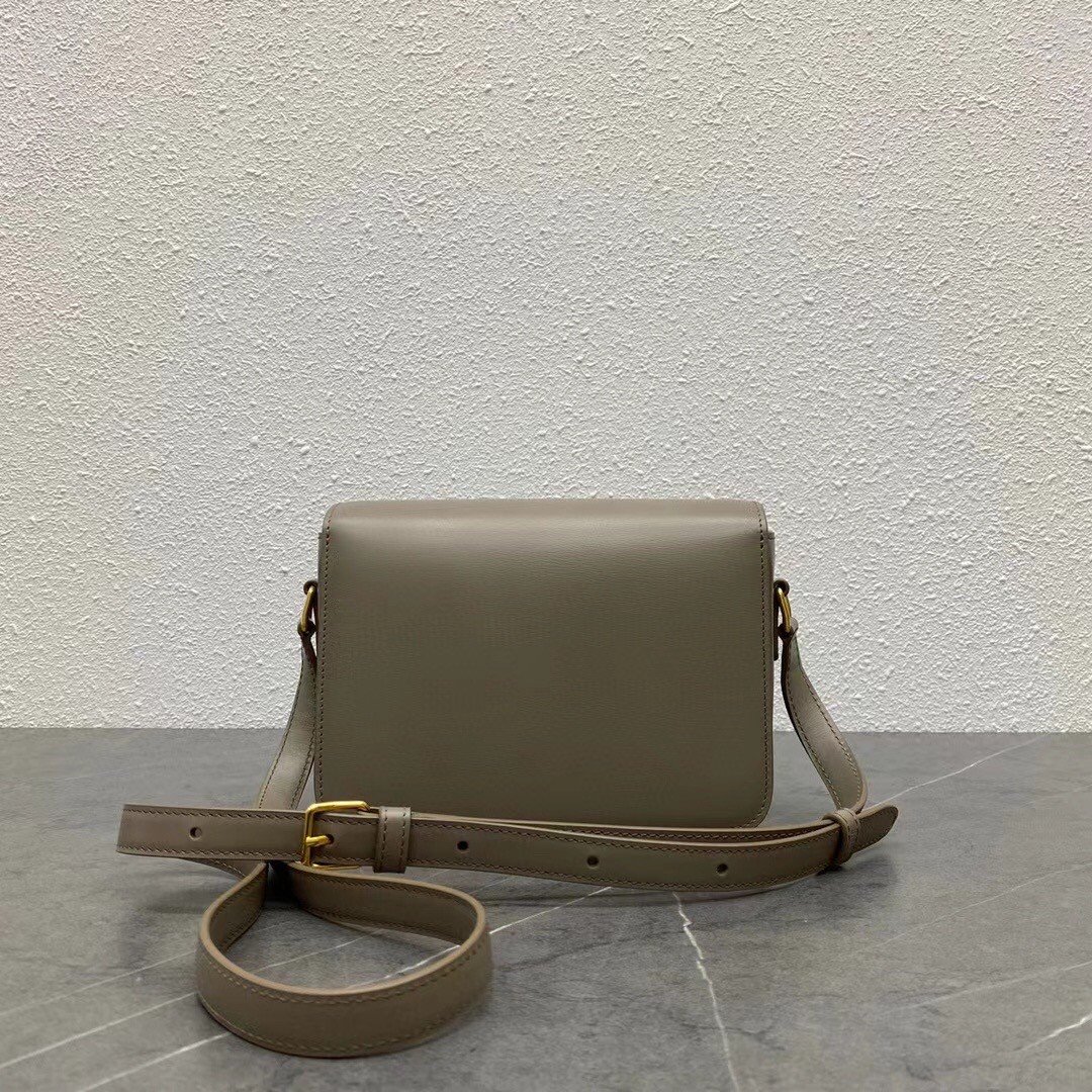 Celine Triomphe Teen Bag In Grey Leather