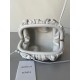 Bottega Veneta Mini Pouch with Strap in White Intrecciato Lambskin