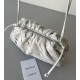 Bottega Veneta Mini Pouch with Strap in White Intrecciato Lambskin