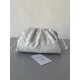 Bottega Veneta Mini Pouch with Strap in White Intrecciato Lambskin