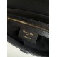 Dior Saddle Bag with Strap in Black Grained Calfskin