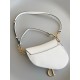 Dior Saddle Bag with Strap in White Grained Calfskin