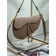 Dior Saddle Bag with Strap in Warm Taupe Grained Calfskin