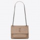 Saint Laurent Niki Baby Chain Bag In Beige Crinkled Leather