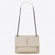 Saint Laurent Niki Baby Chain Bag In White Crinkled Leather