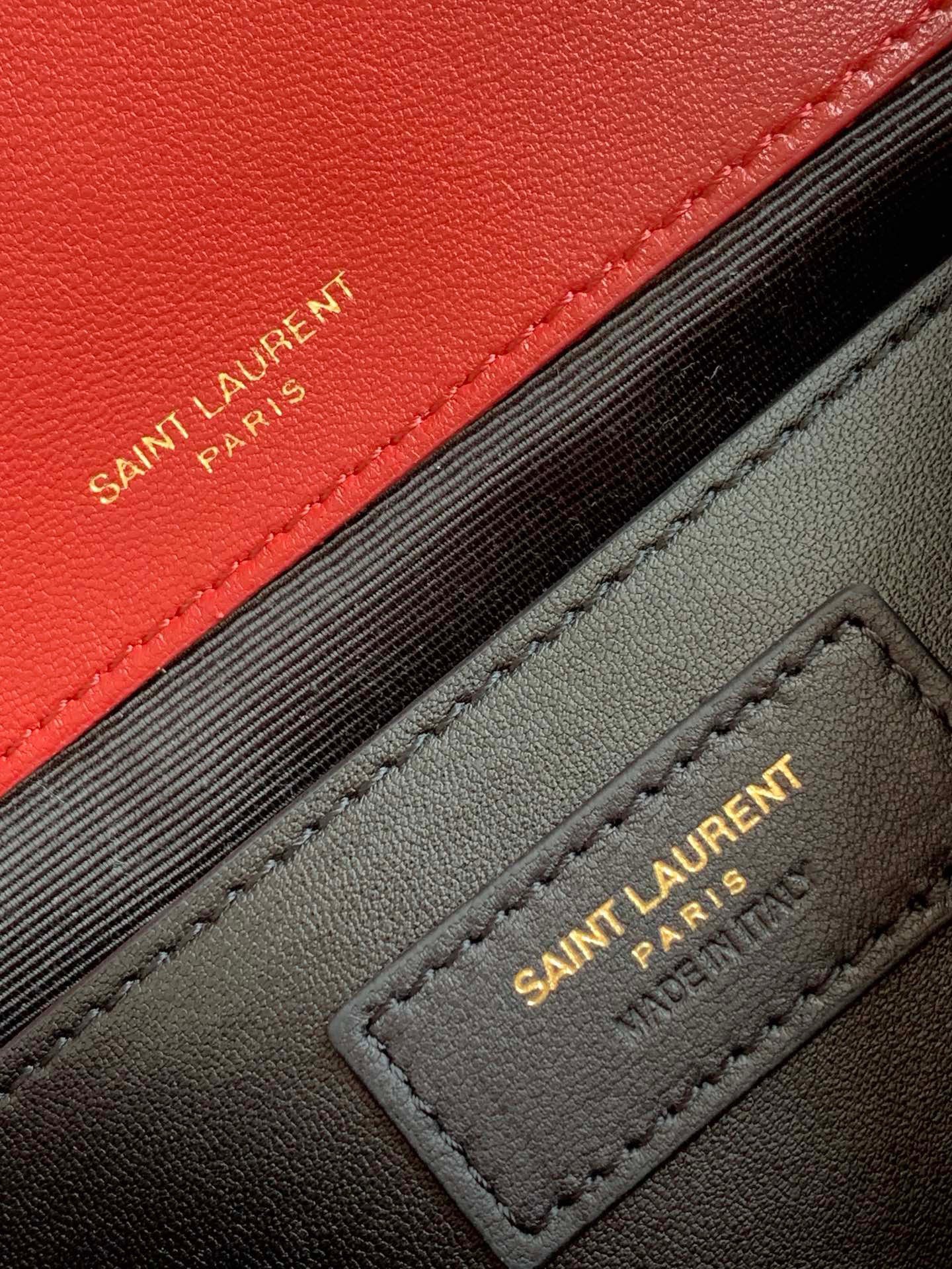 Saint Laurent Niki Baby Chain Bag In Red Lambskin