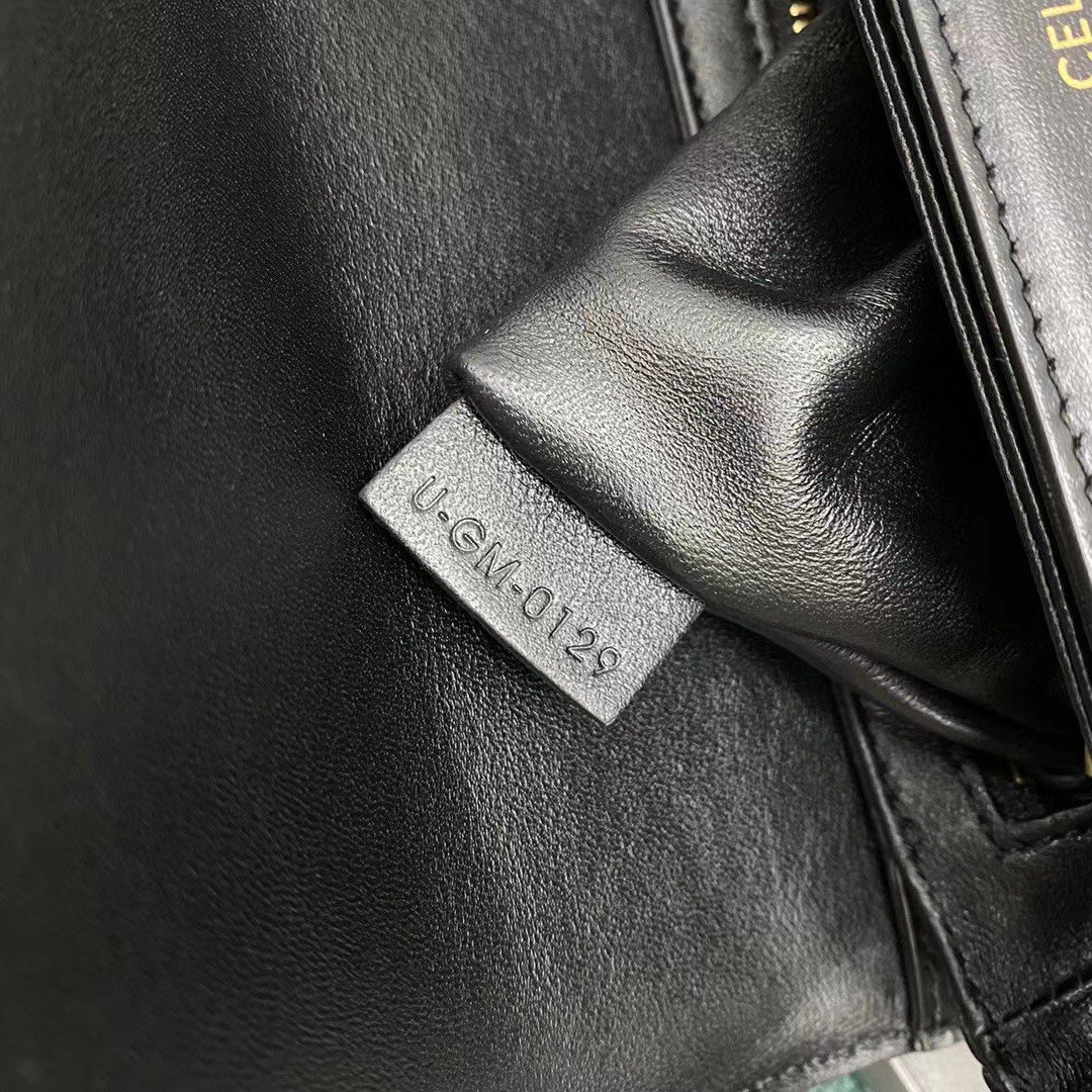 Celine Triomphe Teen Bag In Black Leather