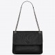 Saint Laurent Niki Medium Chain Bag In Black Crinkled Leather