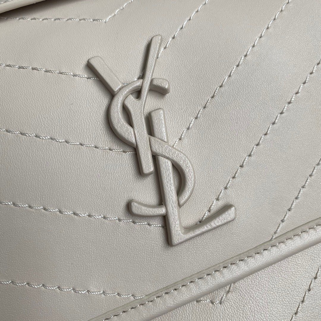 Saint Laurent Niki Medium Chain Bag In White Lambskin