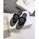 Dior 30 Montaigne Thong Flats In Black Calfskin