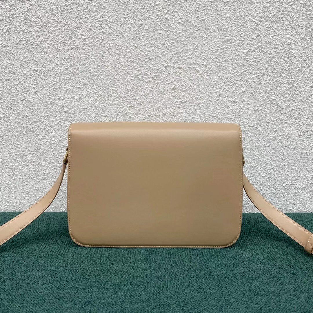 Celine Triomphe Large Bag In Nude Calfskin