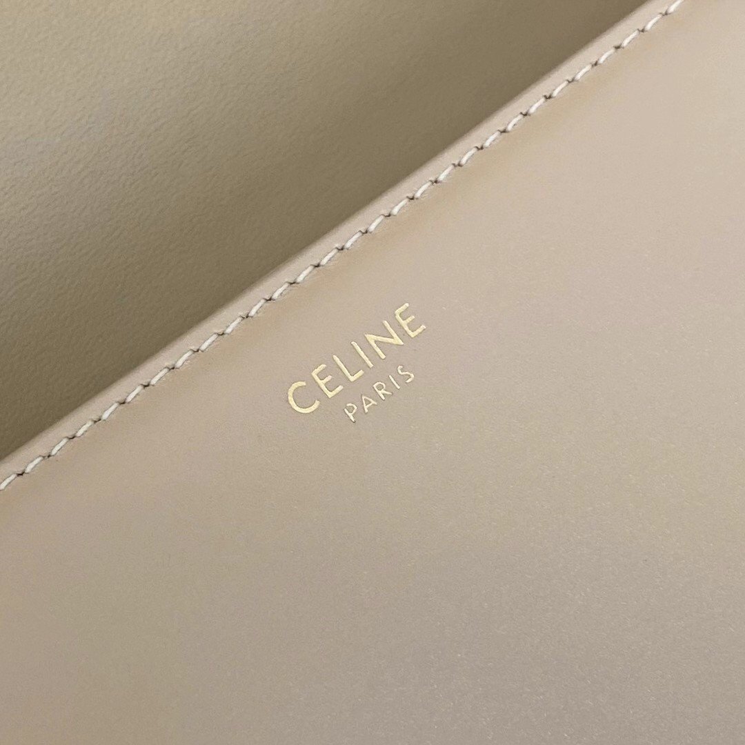 Celine Triomphe Large Bag In Nude Calfskin