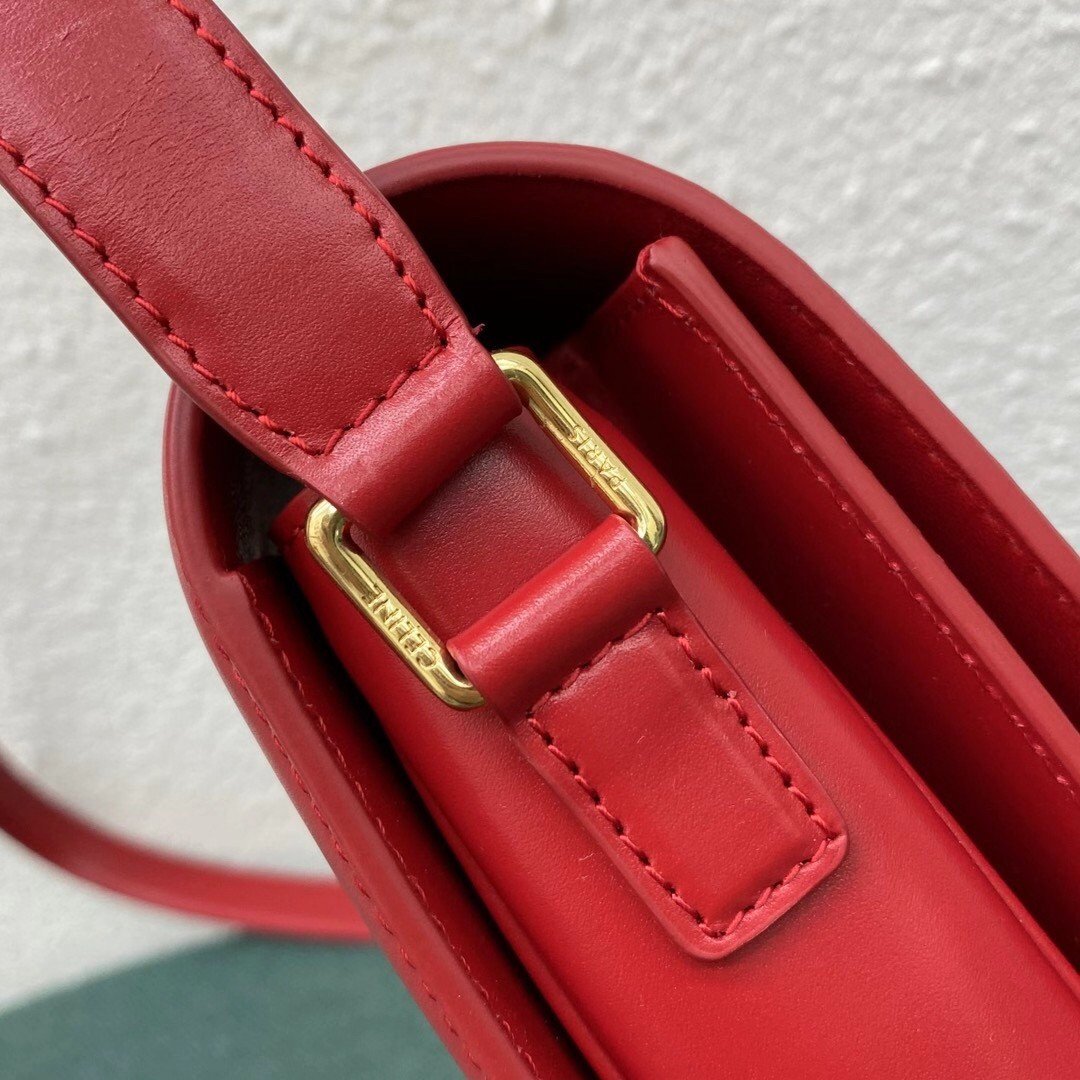 Celine Triomphe Large Bag In Red Calfskin