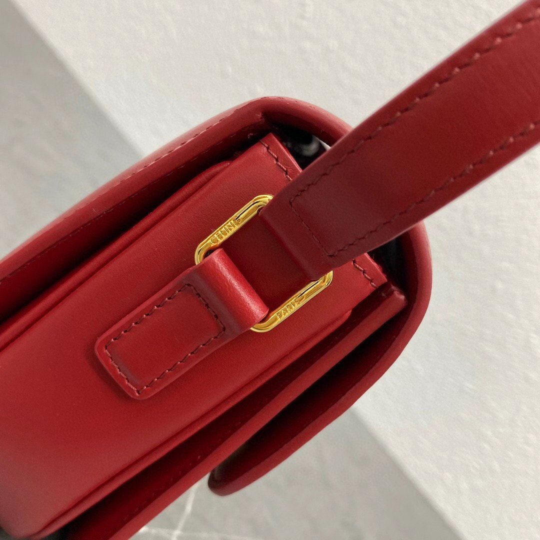 Celine Triomphe Teen Bag In Red Leather