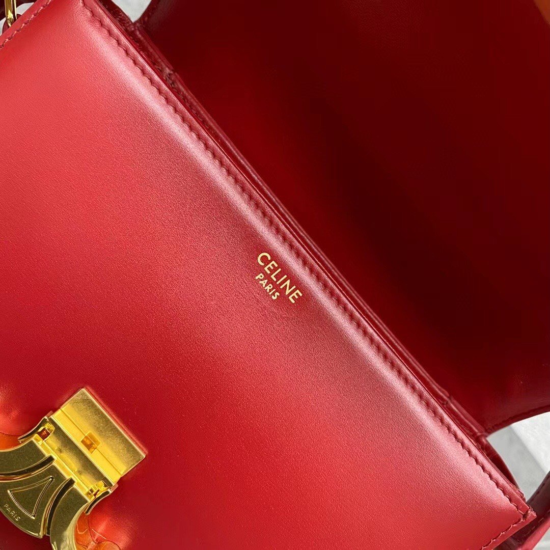 Celine Triomphe Teen Bag In Red Leather