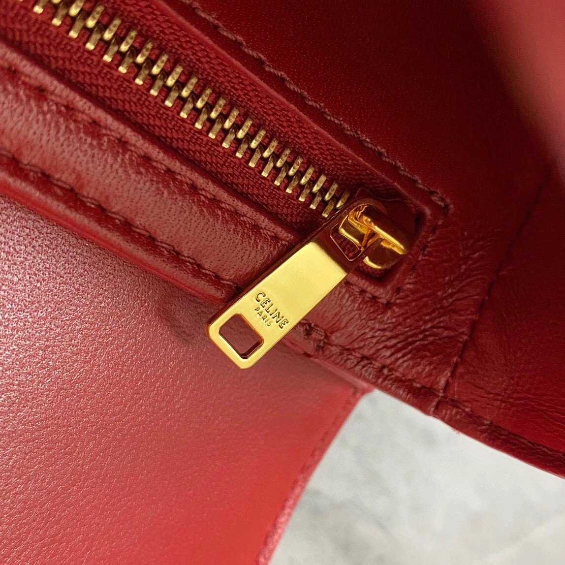 Celine Triomphe Teen Bag In Red Leather